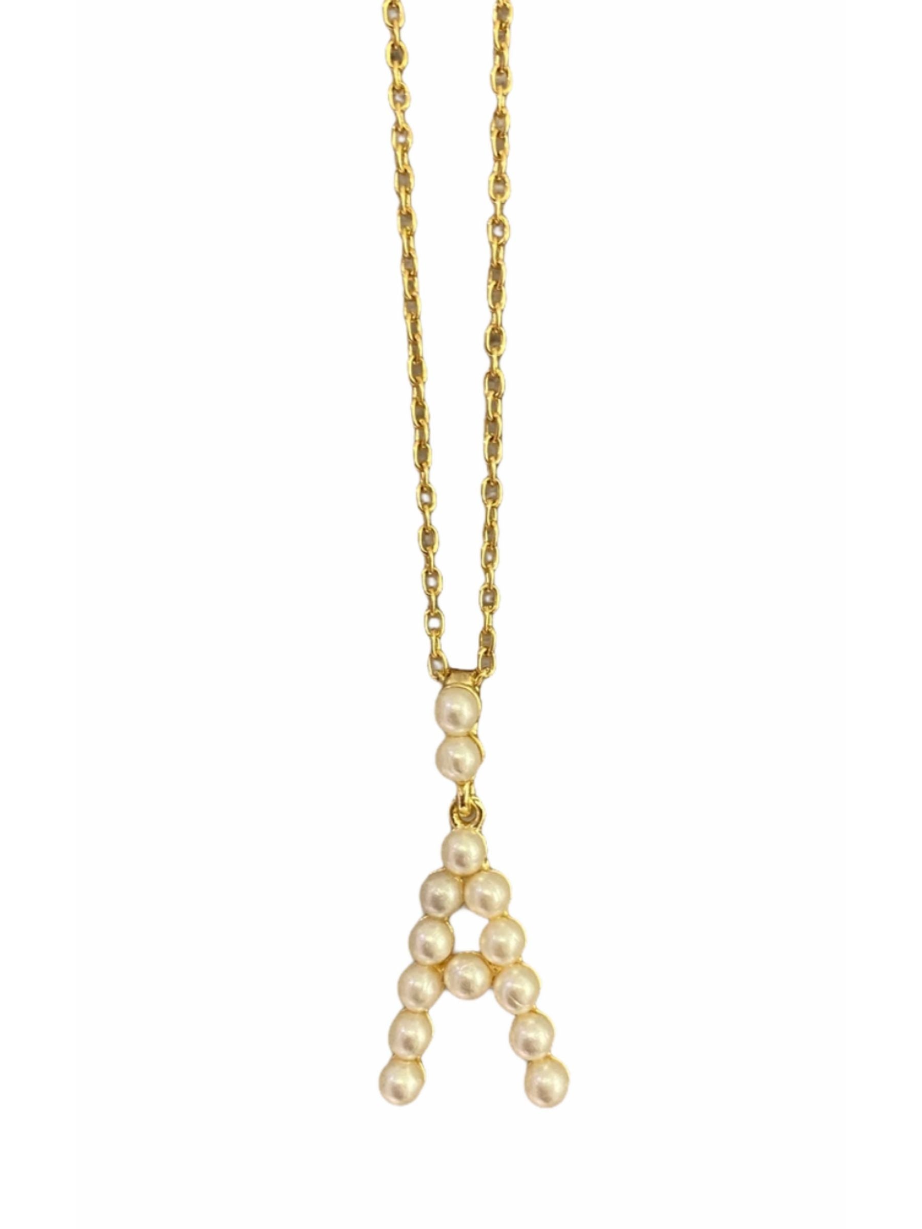 Gold Chain with Pearl Initial