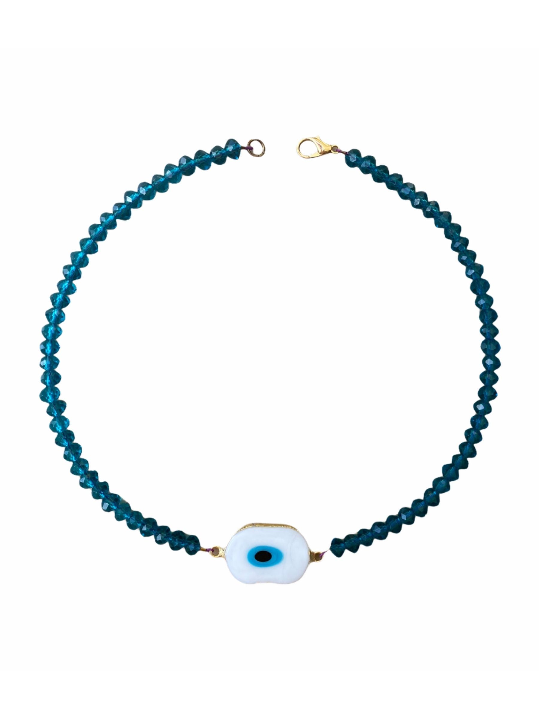 Eyes on blue choker