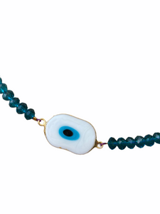 Eyes on blue choker