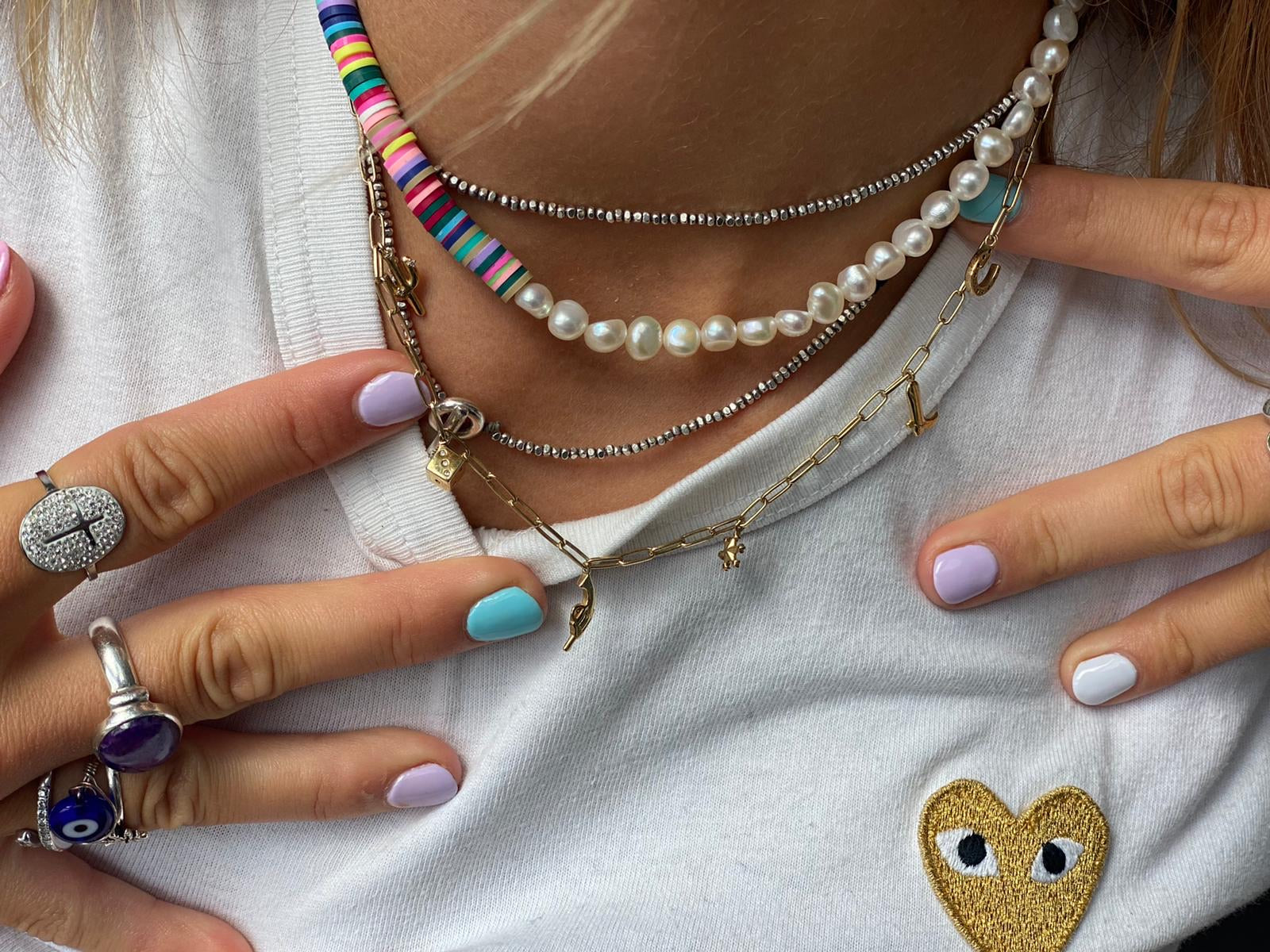 Rainbow & Pearl necklace