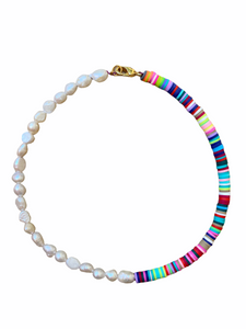 Rainbow & Pearl necklace