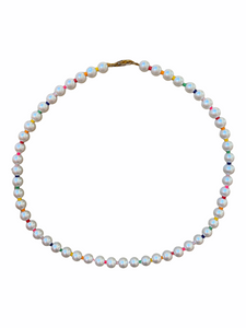 Pearl choker with rainbow detailing