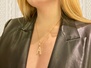 Gold Chain with Pearl Initial